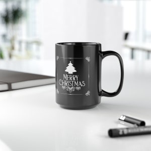 Christmas mug, coffee gift, merry Christmas mug, Tea gift, holiday mug, gift for mom, gift for dad, holiday gift, Black Mug, 15oz