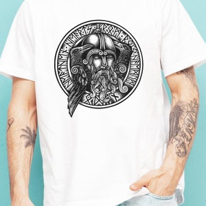 Odin Valhalla shirt, Viking T-shirt, Nordic viking shirt, Valhalla awaits, Viking warrior skull,Unisex Heavy Cotton Tee