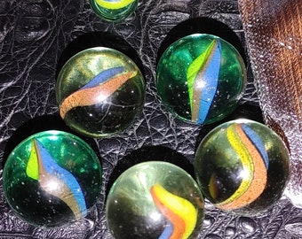 Mármoles de ojo de gato vintage de los años 70 raros