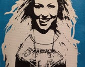 Christina Aguilera Stencil Art Painting | Rolling Stone Cover | Acrylic on Canvas 11x14