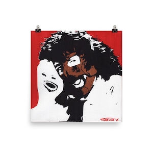 Mankind Art Print, Mick Foley WWE Poster, Attitude Era Wrestling Wall Art, Red Pop Art, Stencil Style Music Room Decor