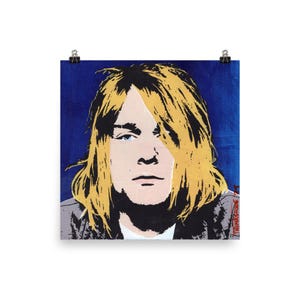 Kurt Cobain Art Print, Nirvana Grunge Music Poster, Rock Legend Wall Art
