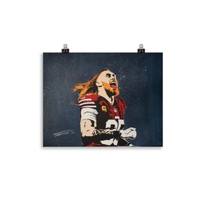 George Kittle 49ers Kunstdruck: Modernes NFL Football Portrait