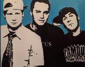 blink-182 Stencil Art Painting – Acrylic on Canvas – 11x14 Pop Punk Wall Art