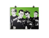 Good Charlotte Painting Print, Y2K Pop Punk Band, Rock Music Wall Decor, Unframed Art