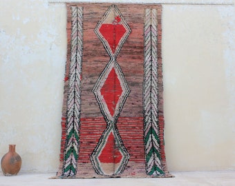 Vintage Handmade Moroccan Rug - Boujaad Wool Colorful Rug 10X5.2 FEET, Authentic Colorful Rug, Bohemian Beni Ourain Rug, Berber Morocco