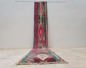 vintage small runner Entry Rug 7.7 x 2.7 Feet