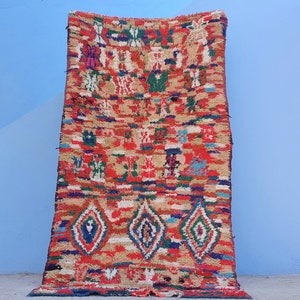 Fabulous Moroccan Rug, Moroccan Rug, Moroccan Vintage Rug, Handmade Bohemian Rug, Boujaad Colorful Rug