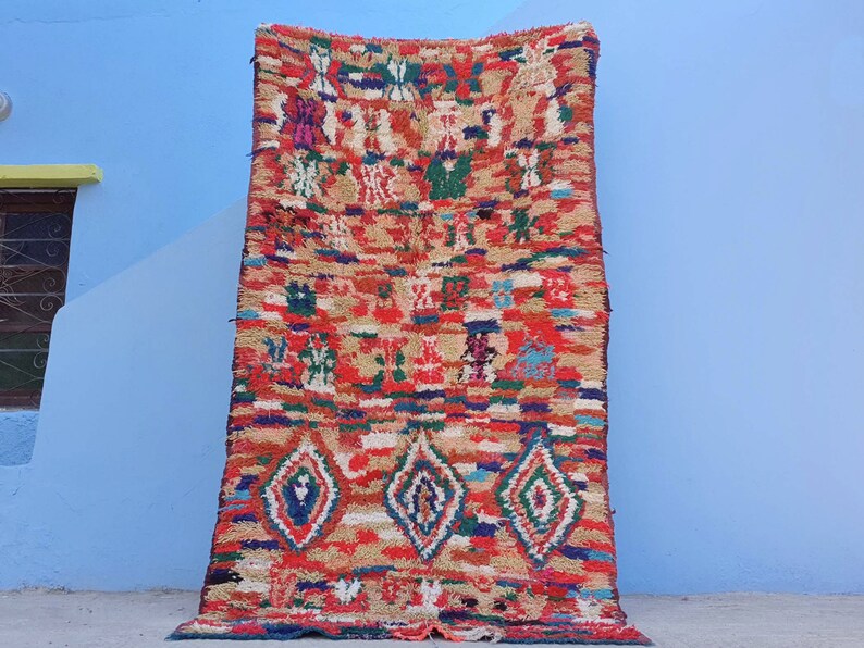 Fabulous Moroccan Rug, Moroccan Rug, Moroccan Vintage Rug, Handmade Bohemian Rug, Boujaad Colorful Rug