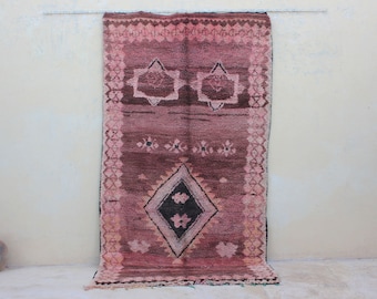 Purple Moroccan Rug, Handmade Solid Rug 11X6 FT, Authentic Boujaad Rug