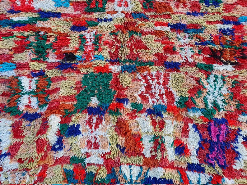 Vintage Rug 4 ft x 7.4 ft, Morrocan Rug, Beni Rugs, Moroccan Rugs, Rugs, Berber Rug, Moroccan Rug, Wool Rug, Wool Berber Rugs 4x7 image 2