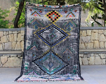 Vintage Moroccan Rug, Antique Berber Rug, Boujaad Authentic Rug, Handmade Wool Rug, Fine Rug Old Beni Boujaad Carpet