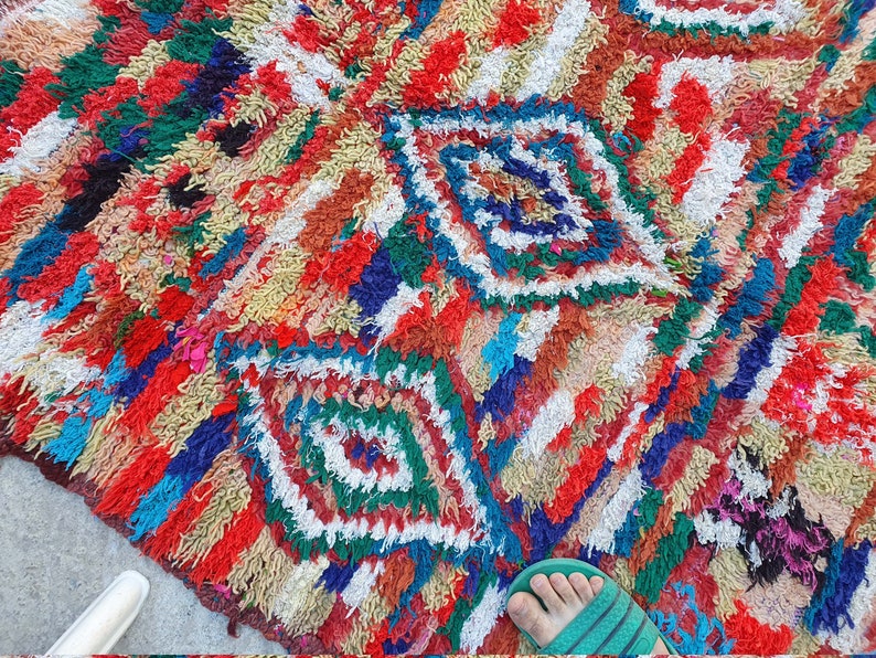 Vintage Rug 4 ft x 7.4 ft, Morrocan Rug, Beni Rugs, Moroccan Rugs, Rugs, Berber Rug, Moroccan Rug, Wool Rug, Wool Berber Rugs 4x7 image 6