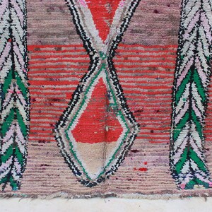 Vintage Handmade Moroccan Rug Boujaad Wool Colorful Rug 10X5.2 FEET, Authentic Colorful Rug, Bohemian Beni Ourain Rug, Berber Morocco image 3