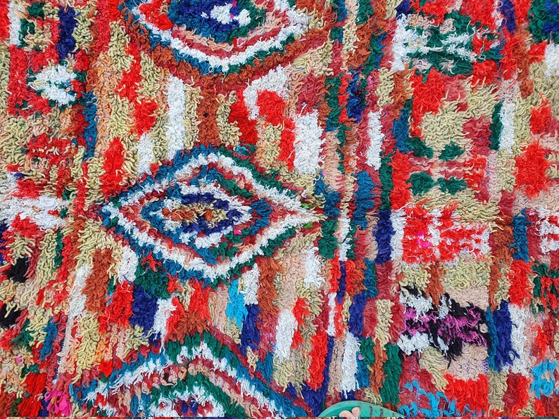 Vintage Rug 4 ft x 7.4 ft, Morrocan Rug, Beni Rugs, Moroccan Rugs, Rugs, Berber Rug, Moroccan Rug, Wool Rug, Wool Berber Rugs 4x7 image 4