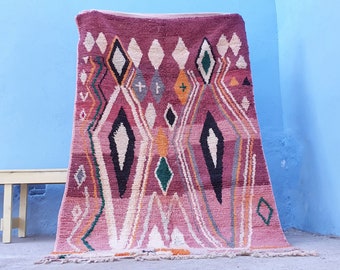 Moroccan Rug, Custom Moroccan Rug, Purple Moroccan Rug, Beni ourain Rug, Boujaad , Morocco Wool Rug