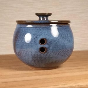 Small Garlic Jar, Garlic Keeper, Ceramic Handmade Stoneware Pottery #57045