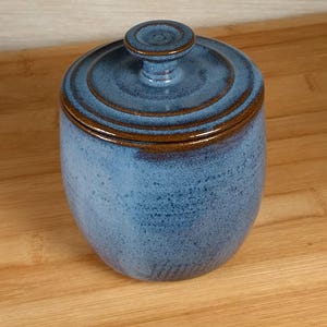 Jar with Lid, ( 10 oz, 300 ml ), Ceramic Handmade Stoneware Pottery #51061