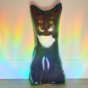 Katzenförmiges handgemachtes Kissen | Dekokissen | Schwarze Katze | Miezekatze Kissen | Tier Couchkissen | Kissen | Kissen | Katze Geschenk