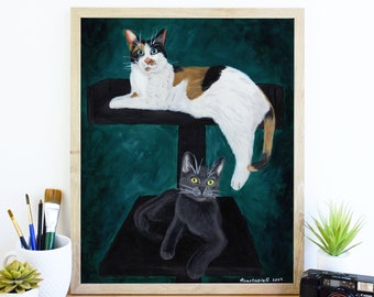 Cat Friends Art Print | Wall Decor | Wall Art