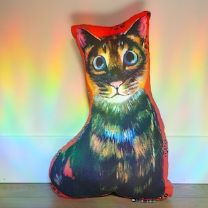 Cat Shaped Handmade Pillow | Decorative Pillow | Kitty Pillow | Animal Couch Pillow | Cushion | Pillow | Cat Gift