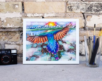 Flying Bird Art Print | Wall Decor | Wall Art