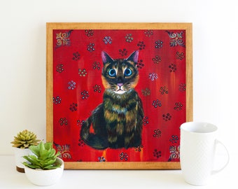 Cute Cat Art Print | Wall decor