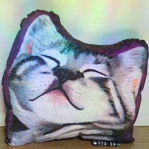 Cat Shaped Handmade Pillow | Decorative Pillow | Kitty Pillow | Animal Couch Pillow | Cushion | Pillow | Cat Gift
