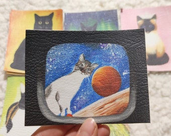 Cat in Cosmos Iron On Patch / toppe per gatti per giacche / fai da te / cucire