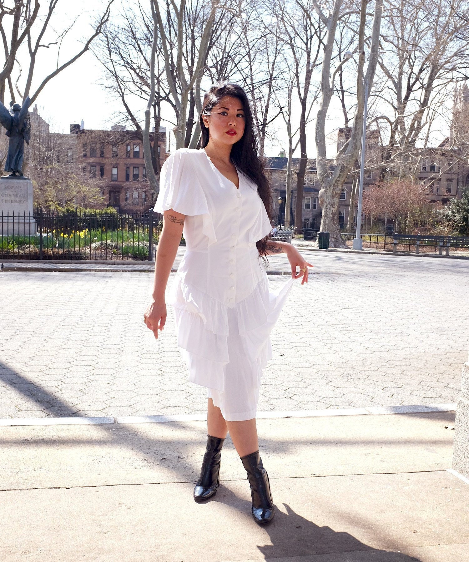 western ruffle dress