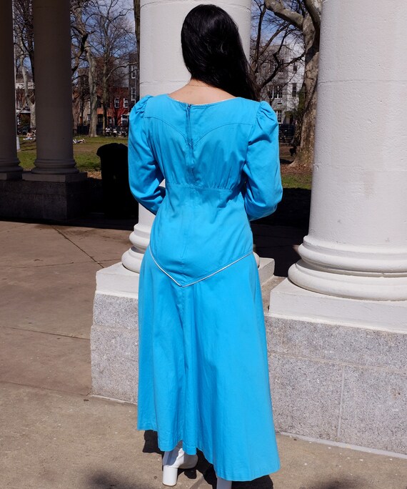 teal western dress