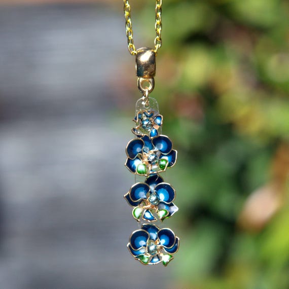 Resin Orchid Necklace - Handmade Wire Art Flower Pendant, Mom Gift