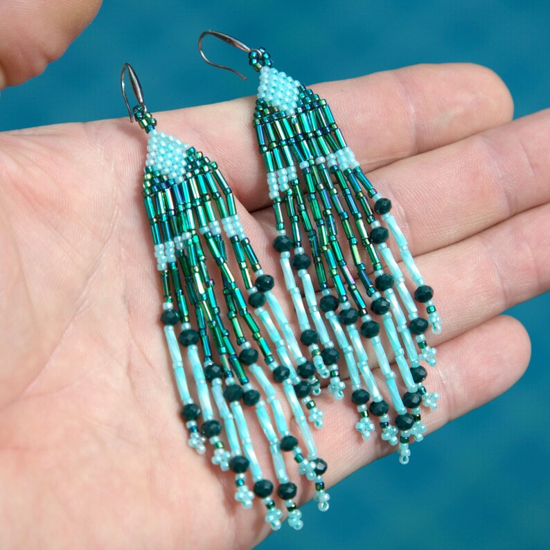 Handmade Bead Earring Handmade Turquoise statement earrings Etsy