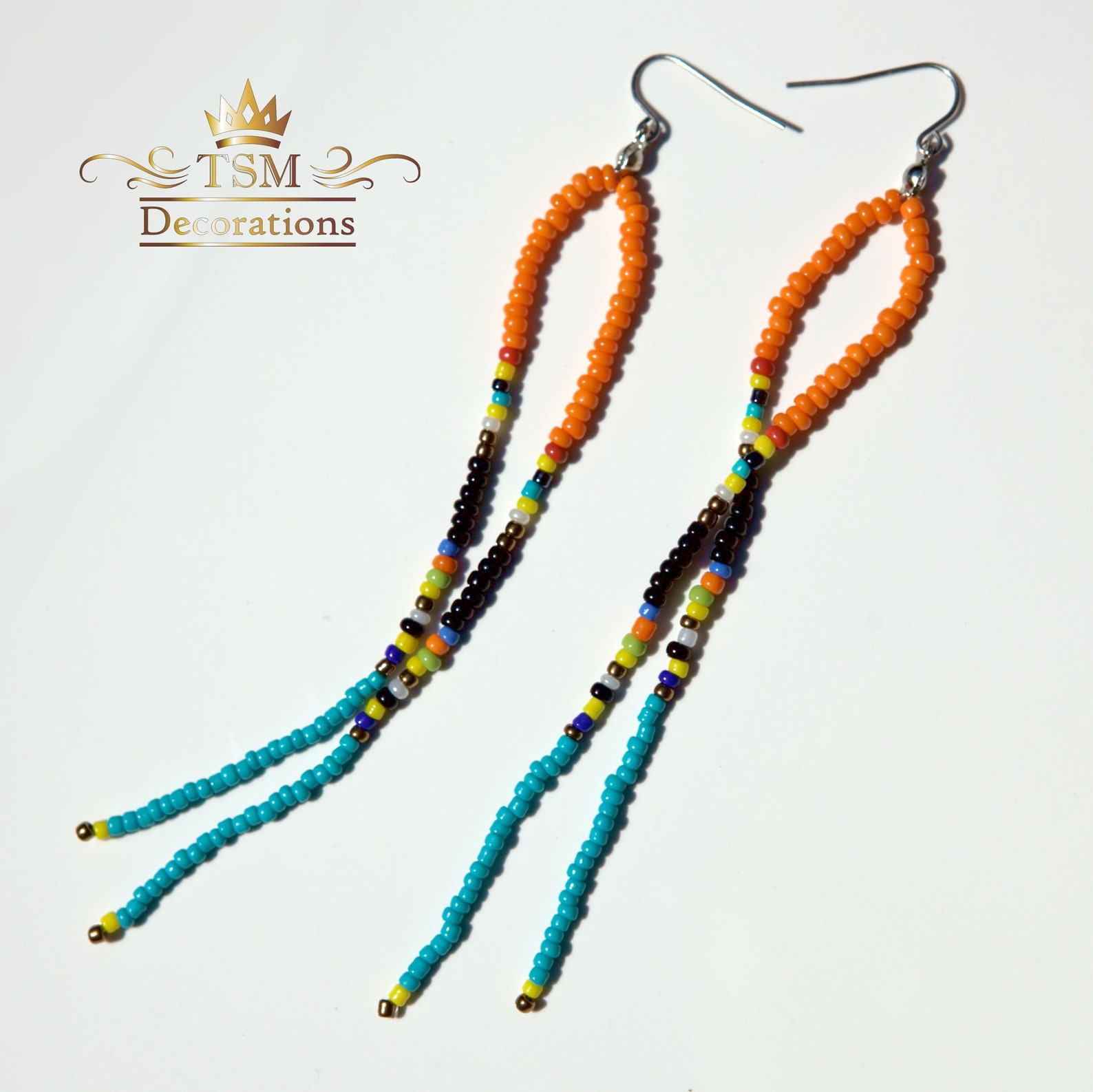 Seed Bead Earrings Handmade Extra Long Beaded Earrings Dainty Etsy