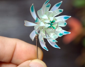 Artificial Flower Lapel Pin Men | Modern Art Resin Jewelry Handmade