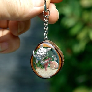 Sea turtle keychain Handmade gift for men Car accessories for women