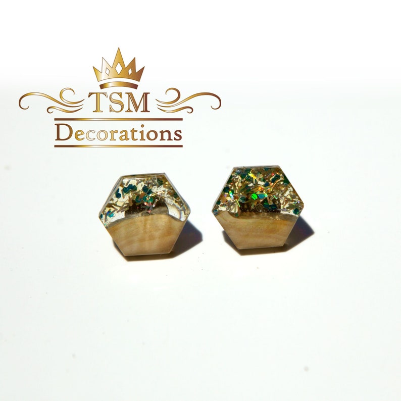 Wood resin earrings Wooden earrings handmade Wooden earrings for woman stud Epoxy resin art earrings Gifts for mom