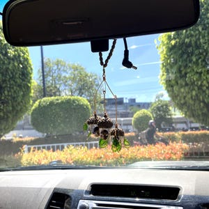 Car Charm Rearview Mirror Accessories for Women - Acorn Ornaments Mushroom Gifts for Her