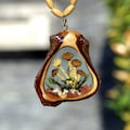 Dried Mushroom Car Charm: Wood Resin Epoxy Art, Boho Car Mirror Decor product logo