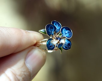 Adjustable Orchid Resin Flower Ring | Handmade floral Jewelry Gifts for Her