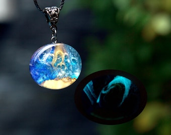 Collier Fantaisie Vintage En Cuivre, Bois Et Résine - Multicolore - Occasion