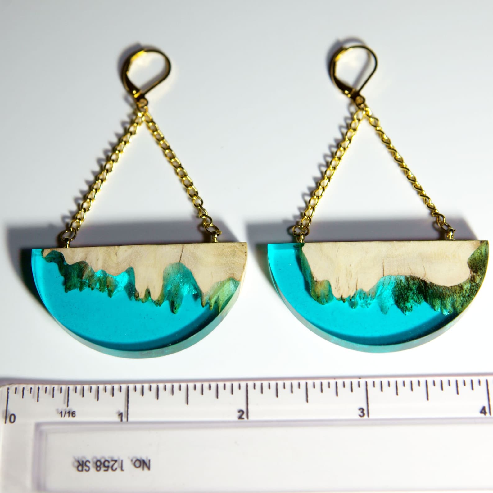 wood and resin earrings
