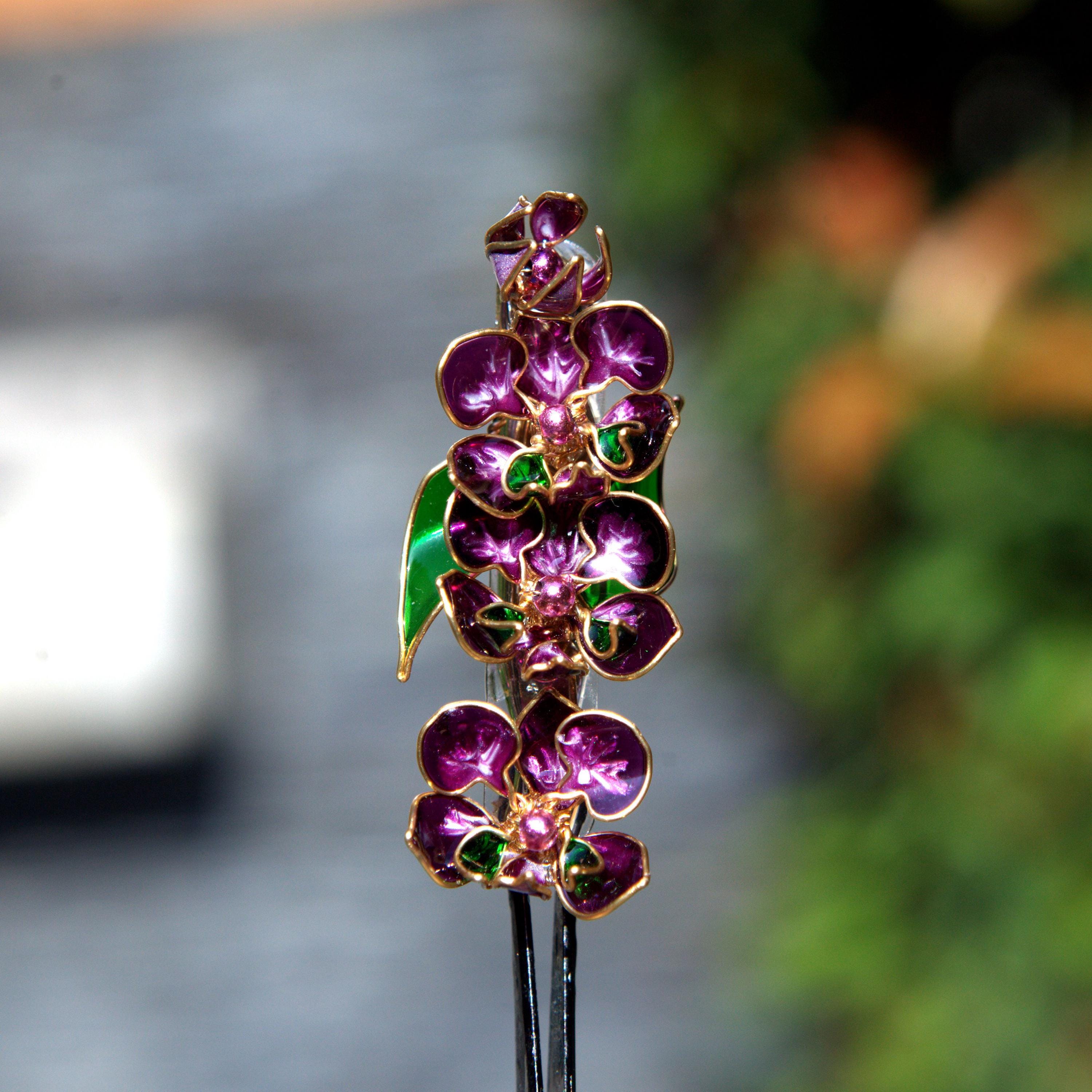 蘭の花のブローチ - Etsy 日本