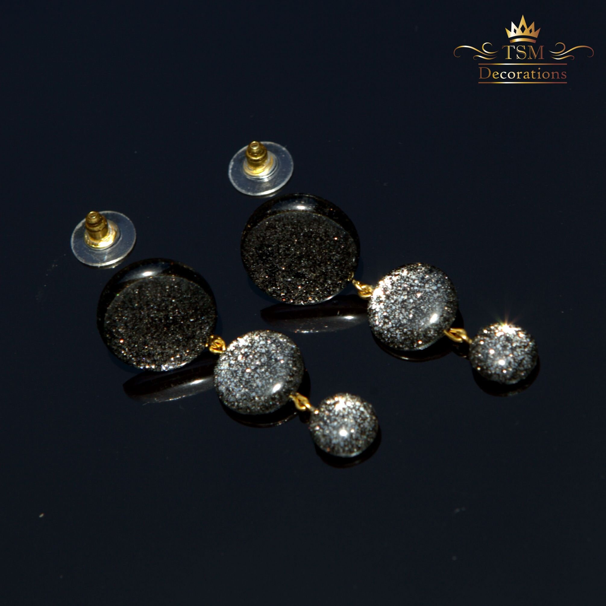 Statement Resin Earrings Stud Epoxy Earrings Handmade Epoxy Etsy