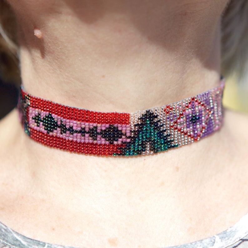 Native American beaded choker necklace gift for women Etsy