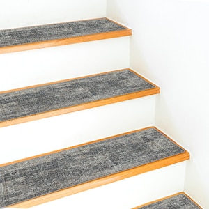 Non Slip Stair Tread Rugs, Stair Carpet Rug, Soft Surface Step Rug, Landing Rug and Variety of Colors Available, Pet and Kids Friendly ST222