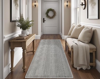 Non-Slip Runner Rugs, Soft Pile, Machine Washable, Pet and Kid Safe, Custom Size Available ST317