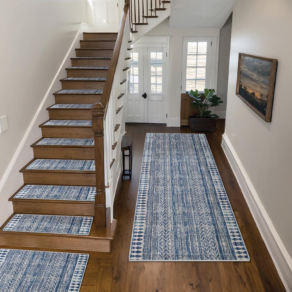 Non Slip Stair Tread Rugs, Soft Surface Step Rug, Custom Size, Landing ...