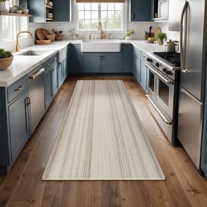 Non-Slip Kitchen Rug, Runner Rug, Laundry Mat, Hallway, Entryway, Low Pile Machine Washable, Pet & Kids Safe, Custom Size Available KR092