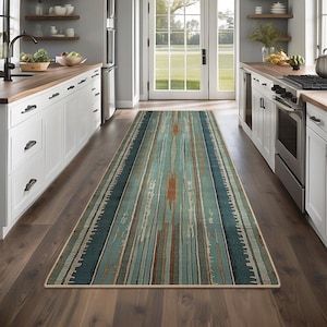 Non-Slip Kitchen Rug, Runner Rug, Laundry Mat, Hallway, Entryway, Low Pile Machine Washable, Pet & Kids Safe, Custom Size Available KR060